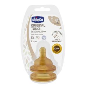 Picture of Chicco Teat Original Touch 2M+ Adj Ltx 2Pcs