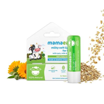 Picture of Mamaearth 100% Natural Milky Soft Lip Balm for Kids with Oats, Milk & Calendula, 4gm