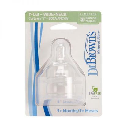 Picture of Dr. Brown's Y-Cut Silicone Wide-Neck Nipple, 2-Pack (362-P3)