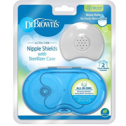Picture of Dr. Brown's Nipple Shields 2-Pack With Sterilizer Case, Size 1 (BF017)