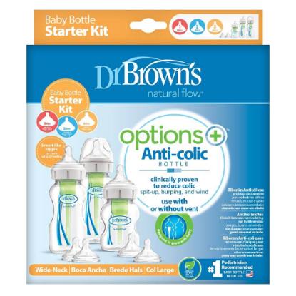 Picture of Dr. Brown Options+ Wide-Neck Baby Bottle Starter Kit, PP