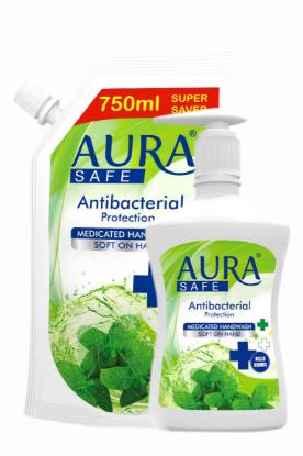 Picture of Aura Safe Hand Wash Combo (250 ml + 750 ml) (Medicated)