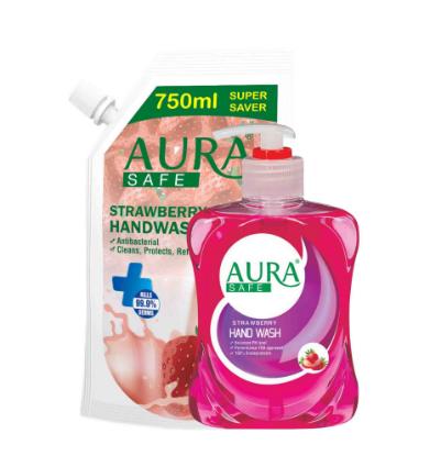 Picture of Aura Safe Hand Wash Combo (250 ml + 750 ml) (Strawberry)