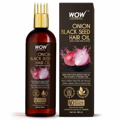 Picture of WOW Skin Science Red Onion Black Seed Hair Oil 200ml With Comb
