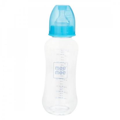 Picture of Mee Mee Premium Glass Feeding Bottle - Blue 240ml