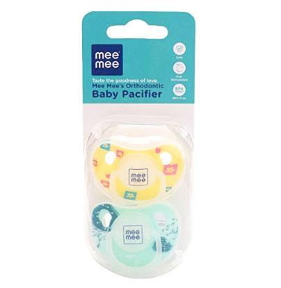 Picture of Mee Mee Orthodontic Baby Pacifier (Yellow/Green)