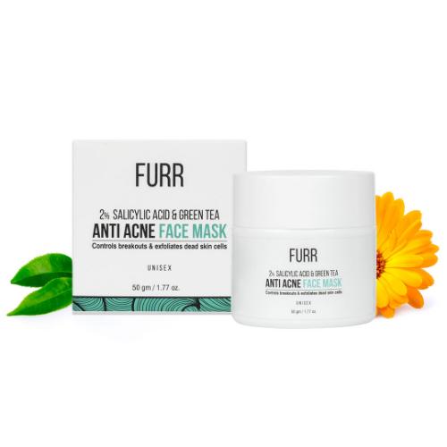 Picture of FURR By Pee Safe 2% Salicylic Acid & Green Tea Anti Acne Face Mask - 50gm
