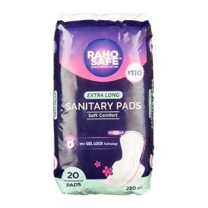Picture of Raho Safe Sanitary Pad Extra Long with Biodegradable Disposable Bags (Pack of 20)