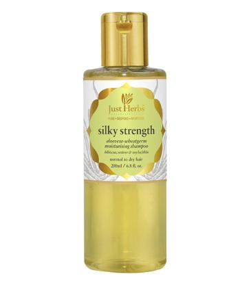 Picture of Just Herbs Silky Strength Aloevera- Wheatgerm Moisturising Shampoo 200ml