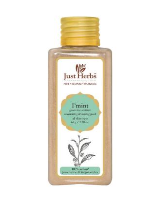 Picture of Just Herbs I'mint Gereen Tea-Vetiver Nourishing and Toning Pack 65gm