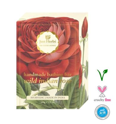 Picture of Just Herbs Wild Indian Rose Handmade Bathing Bar 100gm