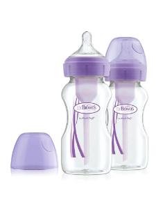 Picture of Dr. Brown's 9 oz/270ml Options+ Wide-Neck Bottle, PP, PURPLE, 2-Pack (WB92603-ESX)