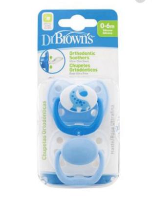 Picture of Dr. Brown's Ortho Classic Shield Pacifier - Stage 1 (0-6M) - Blue, 2-Pack (964-SPX)