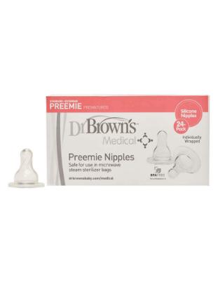 Picture of Dr. Brown's SN Preemie Nipple Bulk, 24-Pack (individually wrapped) (SN011-MED)