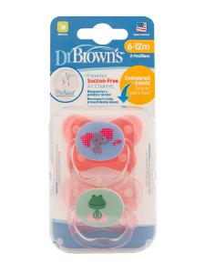 Picture of Dr. Brown's PreVent Butterfly Pacifier, Stage 2 Assorted, 2-Pack (6-12mths) (PV22001-P4)