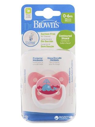 Picture of Dr. Brown's Prevent Butterfly Shield Pacifier - Stage 1 (0-6M) - Pink, 1-Pack (PV11304-SPX)