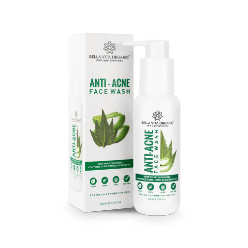 Picture of Bella Vita Organic Anti Acne Face Wash for Oil Control with Neem, Basil, Tea Tree & Aloe - 100gm