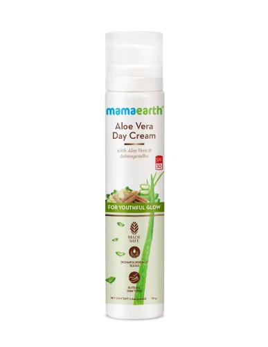 Picture of Mamaearth Aloe Vera Day Cream with SPF 30 With Aloe Vera & Ashwagandha 50gm