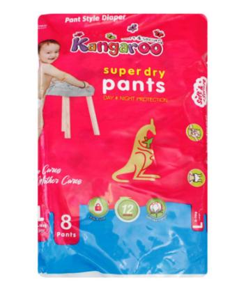 Picture of Kangaroo Super Dry Pant Style Diaper Large 8'S