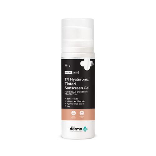 Picture of The Derma Co. 1% Hyaluronic Tinted Sunscreen Gel SPF 60 PA++++ 50gm