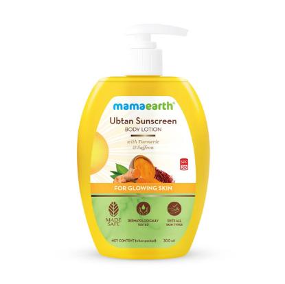 Picture of Mamaearth Ubtan Sunscreen Body Lotion SPF 30 with Turmeric & Saffron for Glowing Skin – 300ml