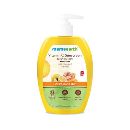 Picture of Mamaearth Vitamin C Sunscreen Body Lotion SPF 30 with Vitamin C & Honey for Radiant Skin - 300ml