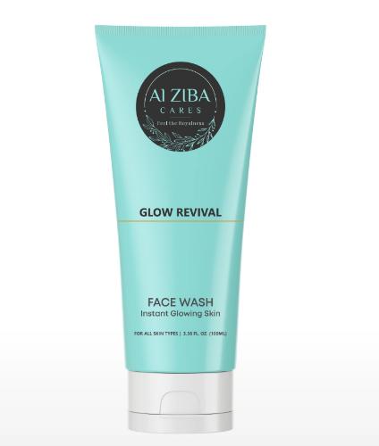 Picture of Alziba Cares Glow Revival Facewash Instant Glowing Skin With Vitamin E & Aloe Vera 100ml