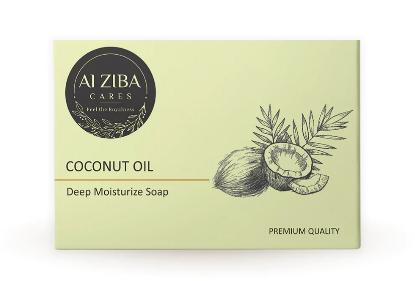Picture of Alziba Cares Coconut Oil Deep Moisturizing Bathing Soap Bar 100gm