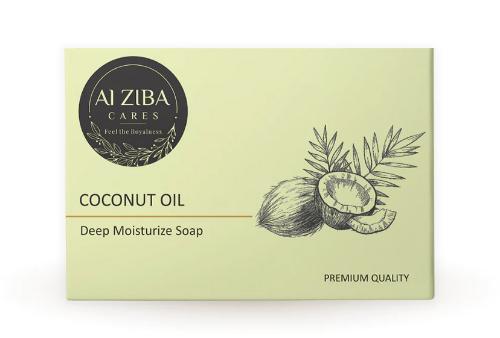 Picture of Alziba Cares Coconut Oil Deep Moisturizing Bathing Soap Bar 100gm