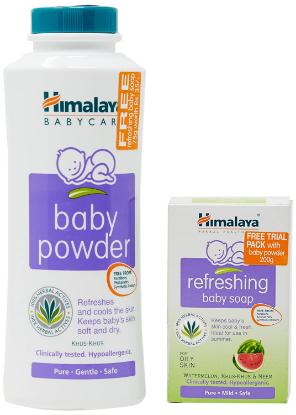 Picture of Himalaya Baby Powder 200gm with Free Refreshing Baby Soap 75gm