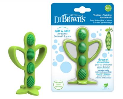 Picture of Dr. Brown’s Peapod Teether and Training Toothbrush - Green (Te224-P2)
