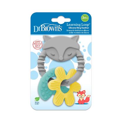 Picture of Dr. Brown’s Learning Loop Silicone Ring Teether, Fox (Te108-Intl)