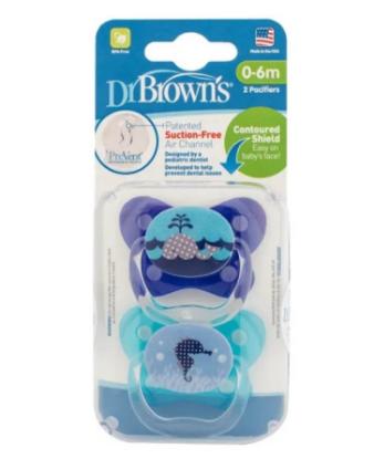 Picture of Dr. Brown's Prevent Butterfly Pacifier Stage 1 Blue 2-Pack (PV12401-P4)