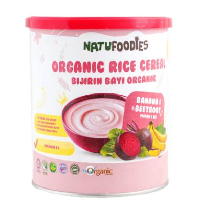 Picture of Natufoodies Organic Rice Cereal - Banana & Beetroot