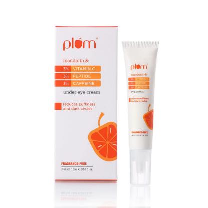 Picture of Plum Under Eye Cream with Mandarin, 3% Vitamin C, 3% Peptide & 3% Caffeine 15ml