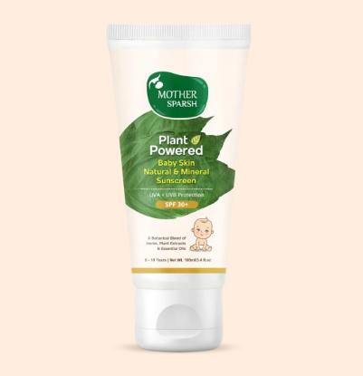 Picture of Mother Sparsh Plant Powered Baby Skin Sunscreen Lotion with SPF 30+ 100gm