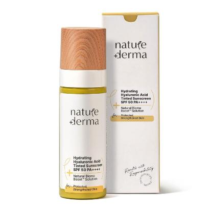 Picture of Nature Derma SPF 50 PA++++ Hyaluronic Acid Hydrating Aqua Tinted Sunscreen 50ml