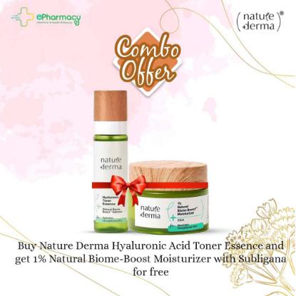 Picture of Nature Derma Hyaluronic Acid Toner Essence 100ml and Get 1% Natural Biome-Boost Moisturizer with Subligana 15ml for Free