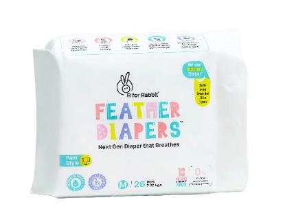 Picture of R for Rabbit Feather Diaper M (Pant Style) - 26Pcs