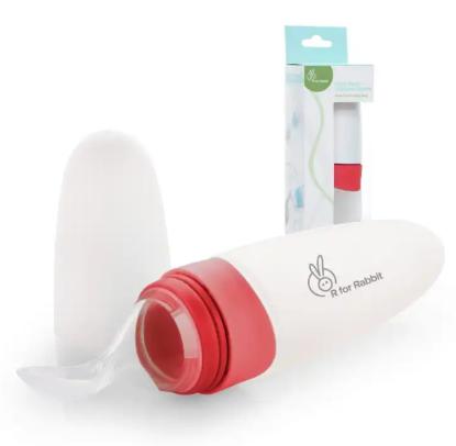 Picture of R for Rabbit First Feed Silicon Spoon - Red