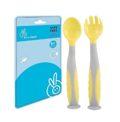 Picture of R for Rabbit First Feed Flexi Spoon - Yellow Grey