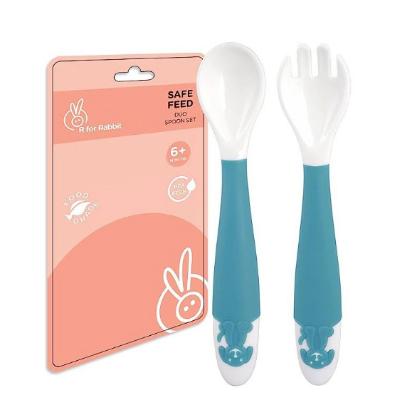 Picture of R for Rabbit Safe Feed Duo Spoon Set - Blue