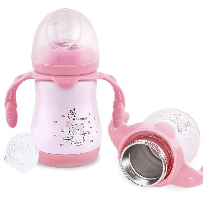 Picture of R for Rabbit Steebo Teddy Feeding Bottle 210ml - Pink