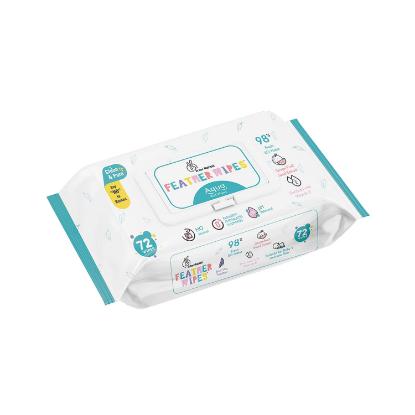 Picture of R for Rabbit Feather Aqua Baby Wipes (Pack of 72 with lid)