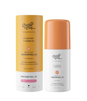 Picture of Chemist At Play Under Arm Roll On - Peach Fragrance - 40ml (4% Lactic Acid + 1% Mandelic Acid)