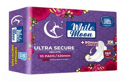 Picture of WhiteMoon Ultra Secure Nights 320MM Sanitary Pads - Pack of 10