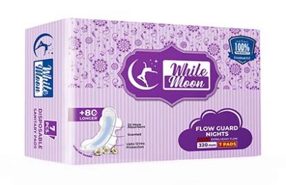 Picture of WhiteMoon Fluffy Trifold Series Flow Guard Night 320MM Sanitary Pads - Pack of 7