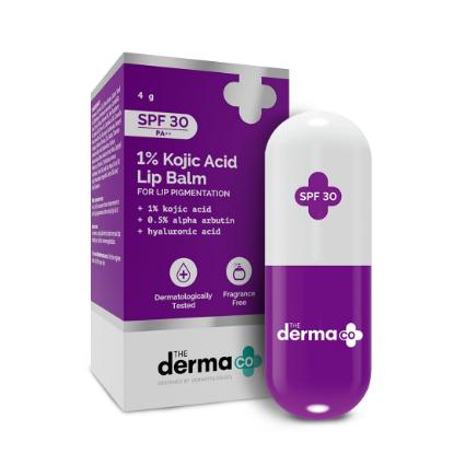 Picture of The Derma Co 1% Kojic Acid Lip Balm With Alpha Arbutin & Hyaluronic Acid, Spf 30 Pa++ 4gm