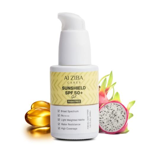 Picture of Alziba Cares Sunshield SPF 50+ Sunscreen Gel 30ml
