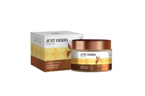 Picture of Just Herbs Instaglow Face Pack with Turmeric + Vitamin E 60gm
